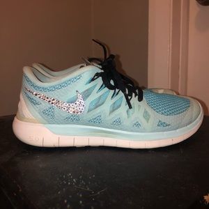 Swarovski Crystal Light Blue Nike Sneakers